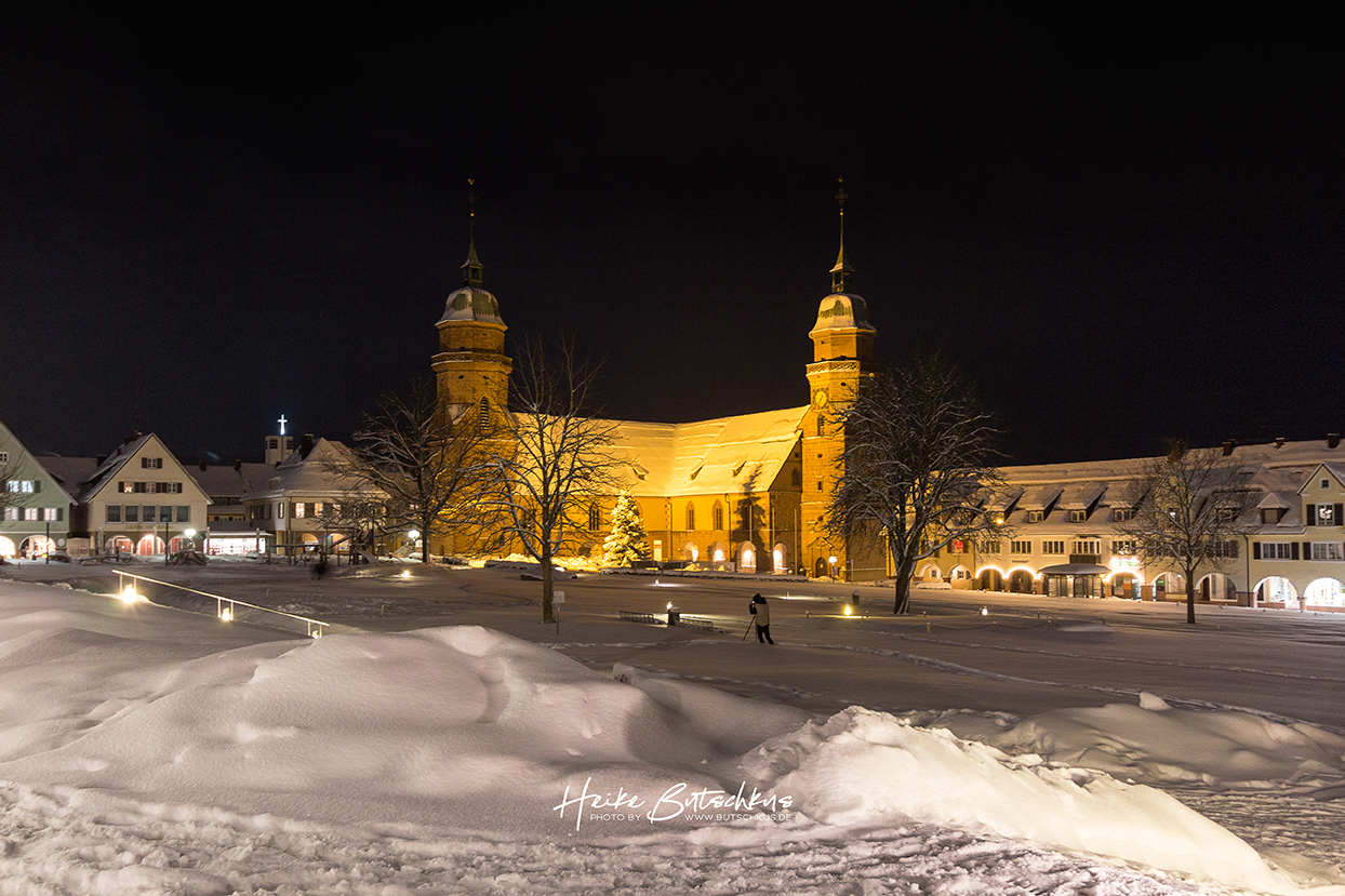 Foto Freudenstadt, Nacht, Stadtkirche, Winter