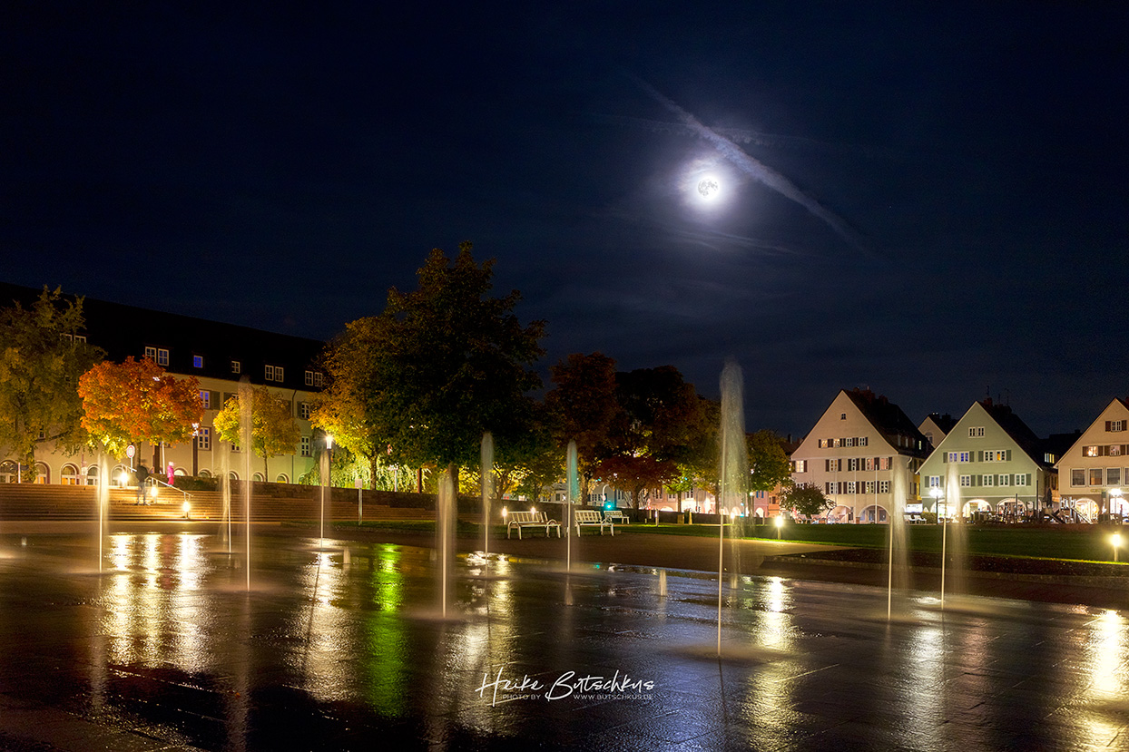 Foto Freudenstadt Fontänen nachts